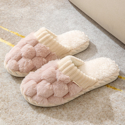 Indoor Warm Platform Couple Plush Slippers