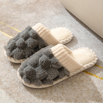 Indoor Warm Platform Couple Plush Slippers